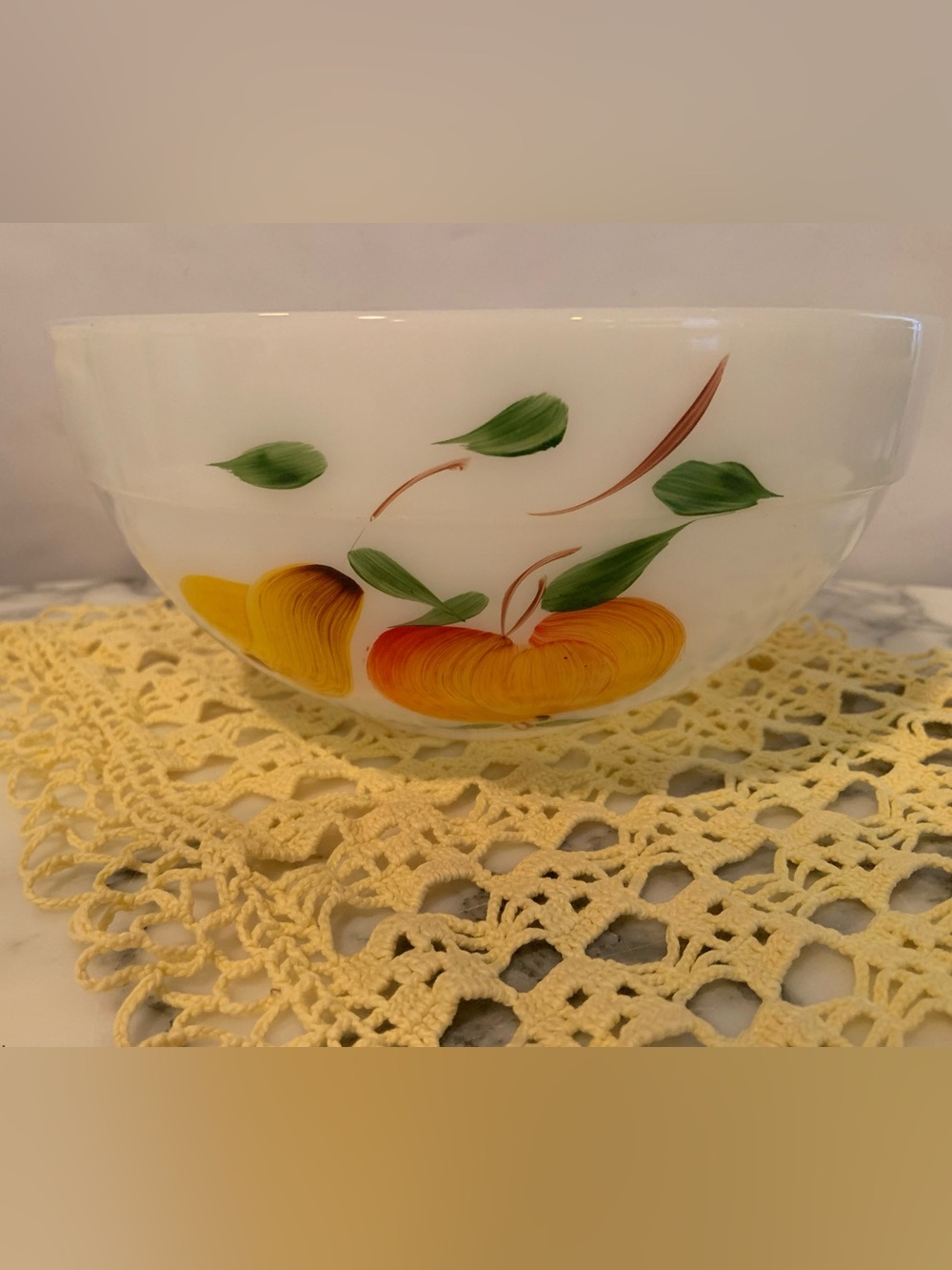 Vintage 1950’s Fire King Hand Painted Fruit-Mixing Bowl Retro Kitchen
